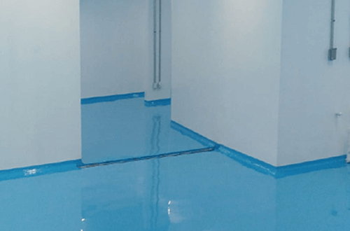 piso epoxico azul